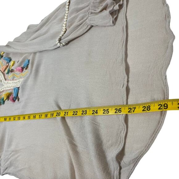 Soft Surroundings Clementine Tassel Tunic Blouse Size Large Pastel Artsy Boho - Picture 11 of 11